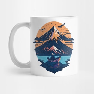 Serene Mount Fuji Sunset Peaceful River Scenery Mug